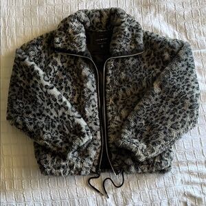 Leopard Print Faux Fur Jacket